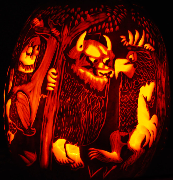 Pumpkin Carving: Where the Wild Things Are 360 degree Carve - Noel