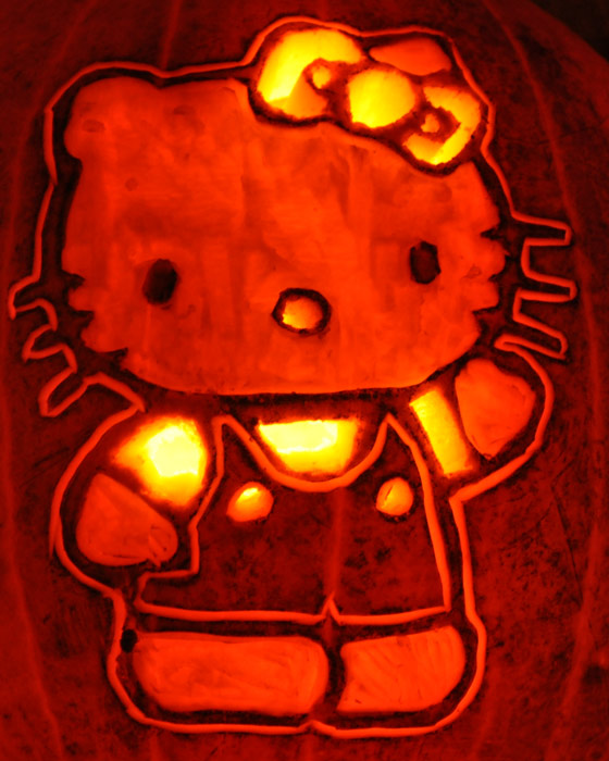 Pumpkin Carving: Hello Kitty