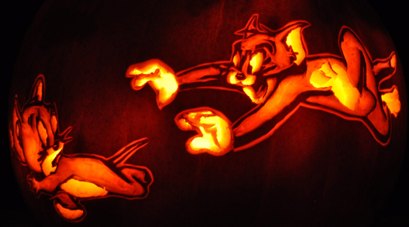 Pumpkin Carving: Tom and Jerry - Sarah