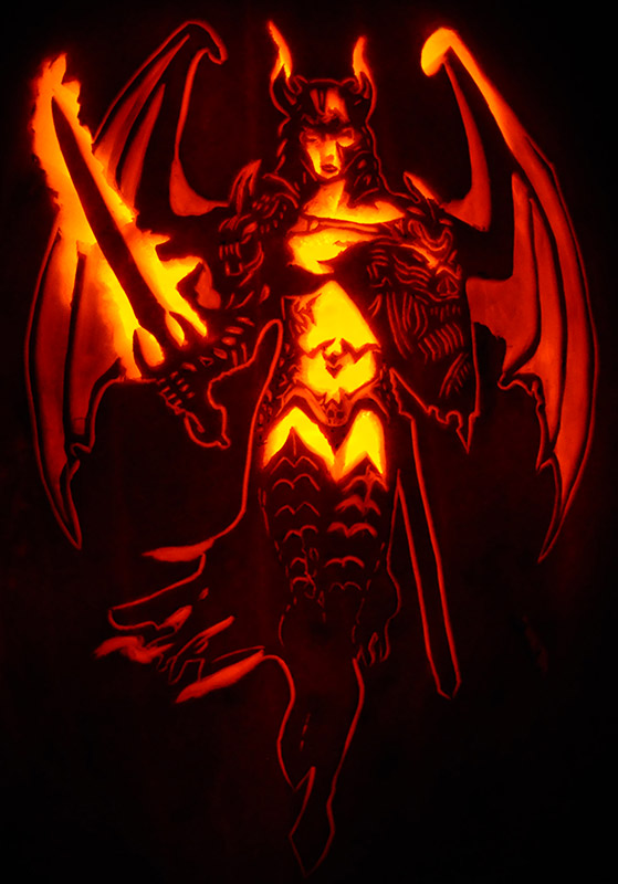 Pumpkin Carving: Demon Sword Maiden - Noel
