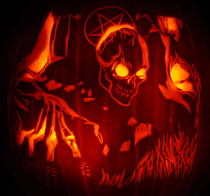 Pumpkin Carving: Skeleton From Hell - Justin