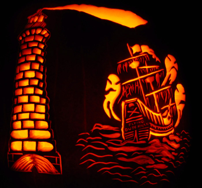 Pumpkin Carving: Flying Dutchman Lighthouse - Noel