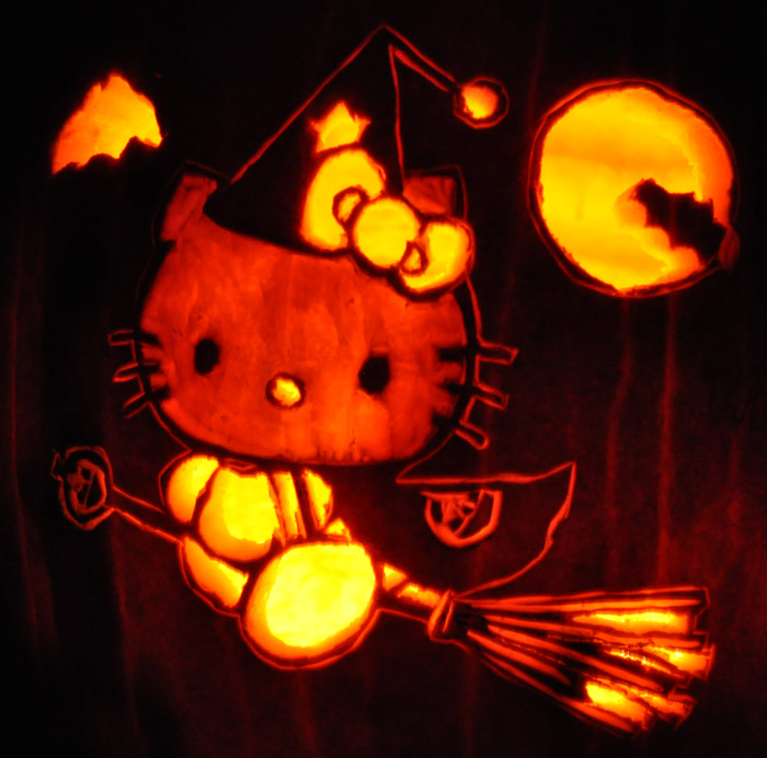 Pumpkin Carving: Hello Kitty - Sarah